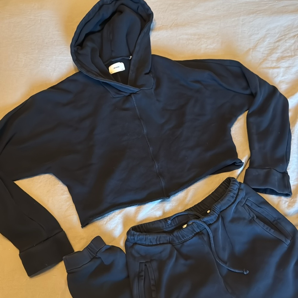 Joah Brown Black Hoodie and Pants Set S/M